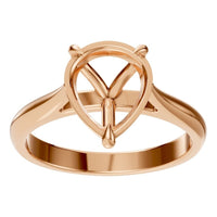 RI-6434 Rose Gold Ring UNSET - Front View