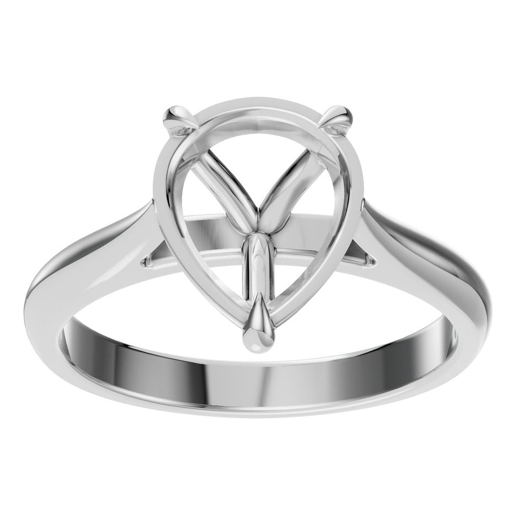 RI-6434 White Gold Ring UNSET - Front View