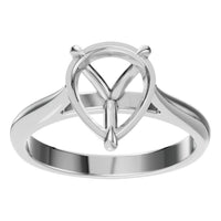 RI-6434 White Gold Ring UNSET - Front View
