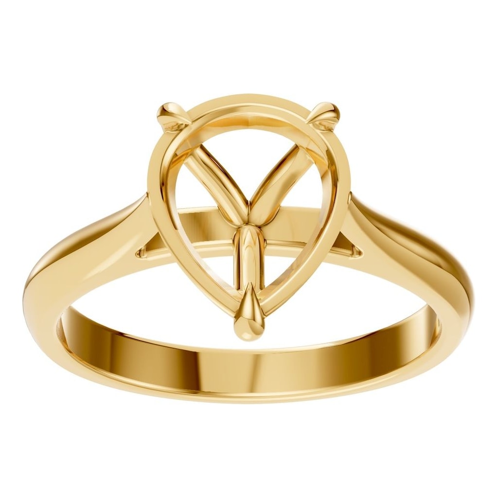 RI-6434 Yellow Gold Ring UNSET - Front View