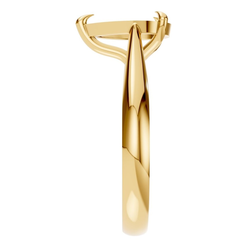 RI-6434 Yellow Gold Ring UNSET - Side View