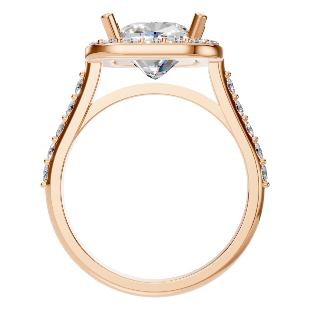 RI-6455 Rose Gold Ring SET - Top View