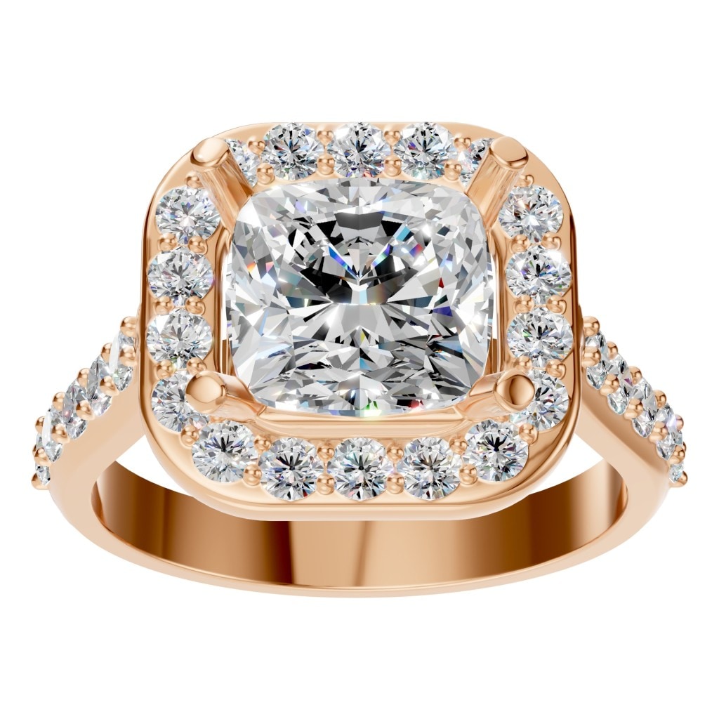 RI-6455 Rose Gold Ring SET - Front View