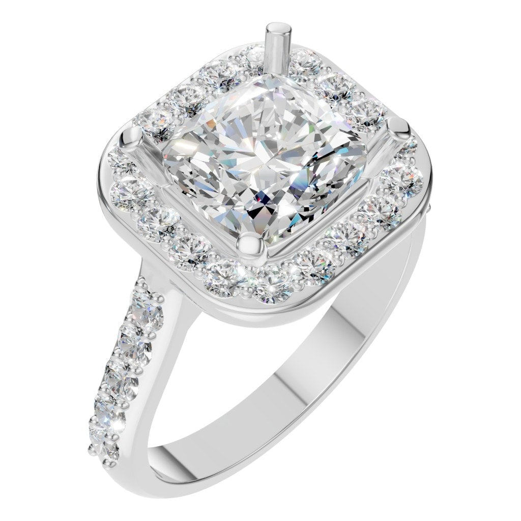 RI-6455 White Gold Ring SET - Main View