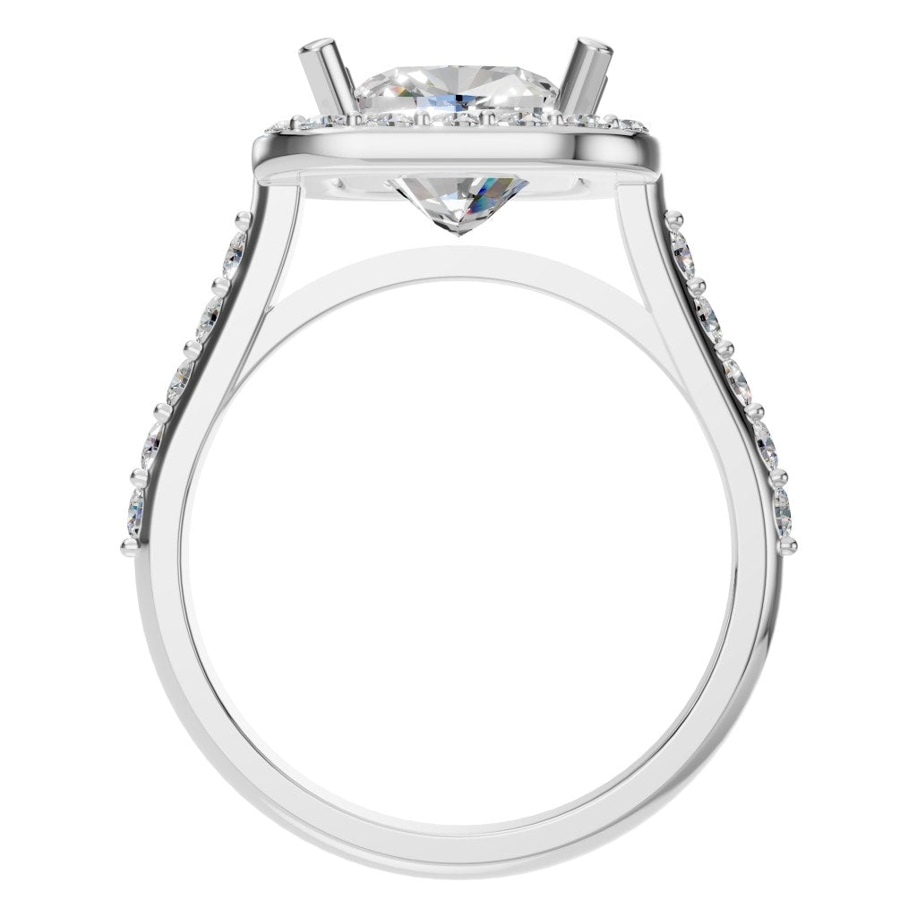 RI-6455 White Gold Ring SET - Top View