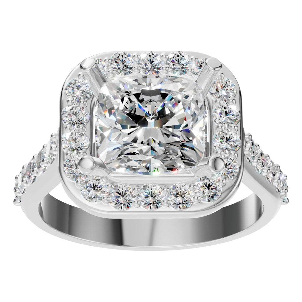 RI-6455 White Gold Ring SET - Front View