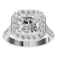 RI-6455 White Gold Ring SET - Front View
