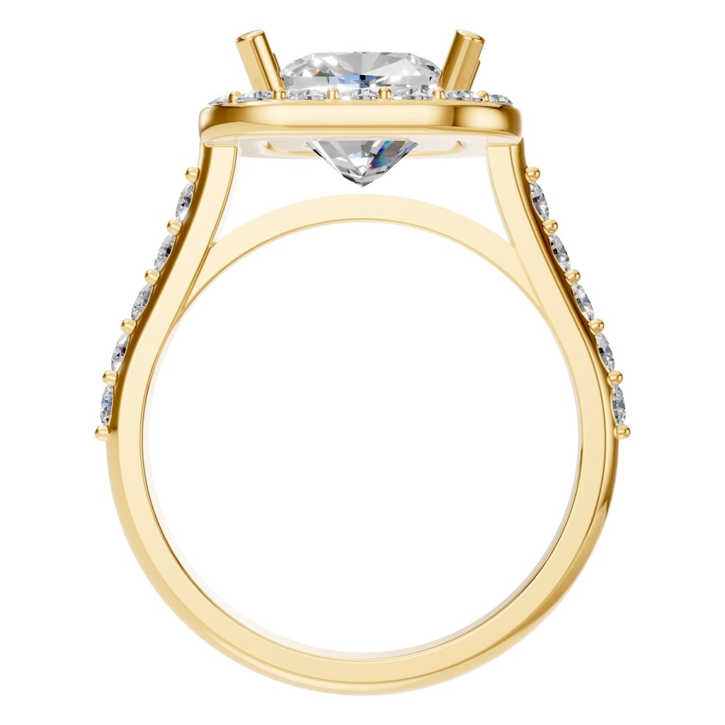 RI-6455 Yellow Gold Ring SET - Top View