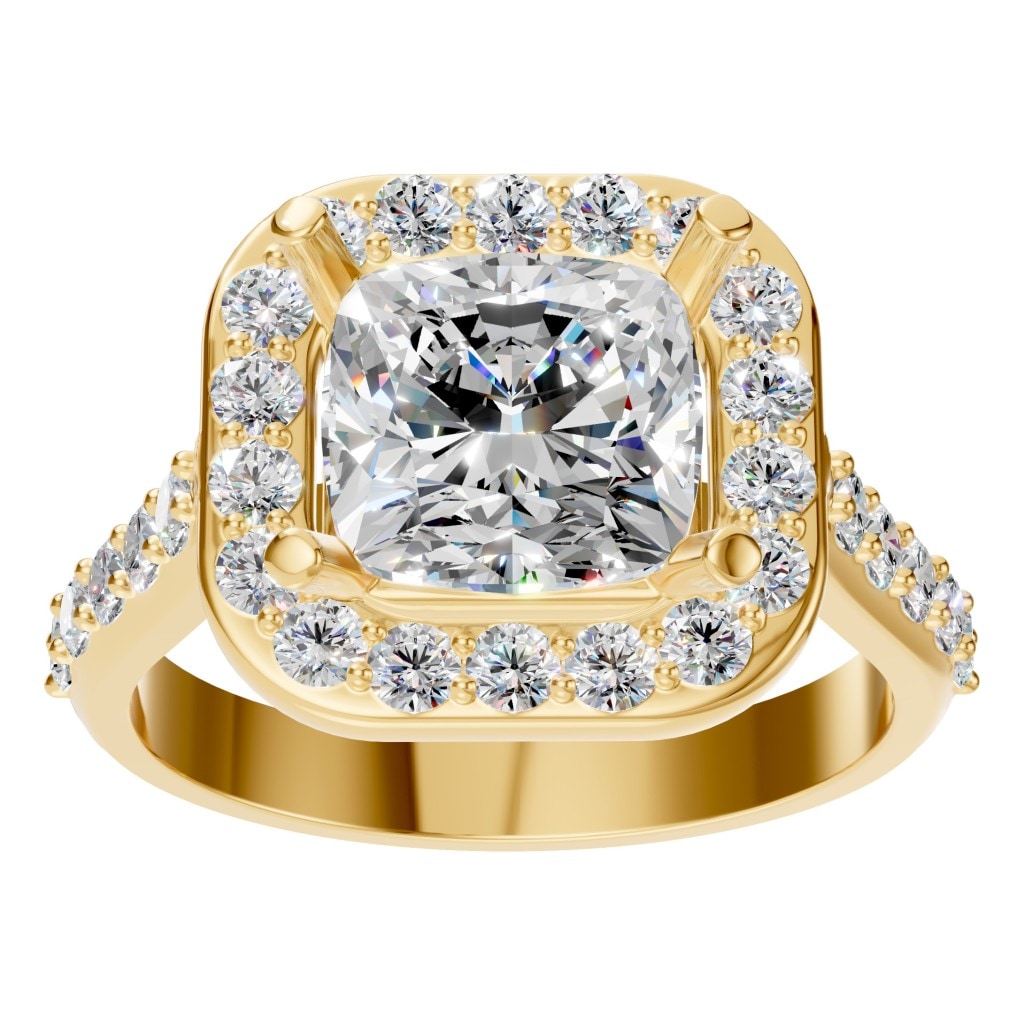 RI-6455 Yellow Gold Ring SET - Front View