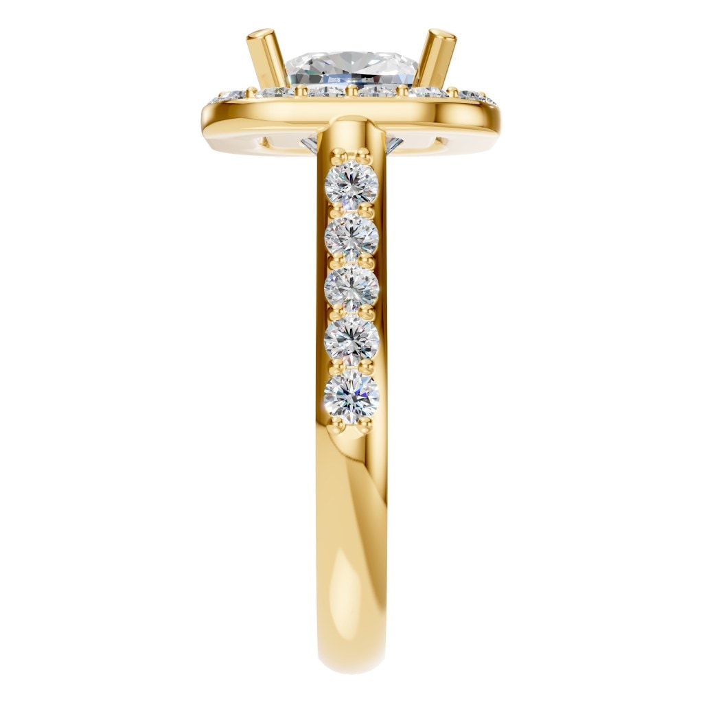 RI-6455 Yellow Gold Ring SET - Side View