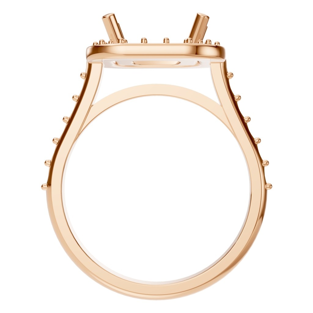 RI-6455 Rose Gold Ring UNSET - Top View