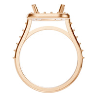 RI-6455 Rose Gold Ring UNSET - Top View