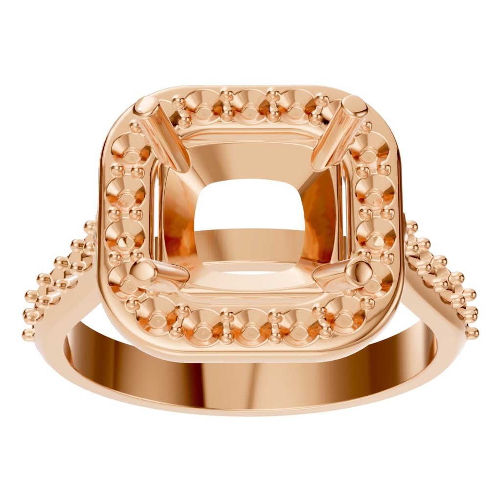 RI-6455 Rose Gold Ring UNSET - Front View