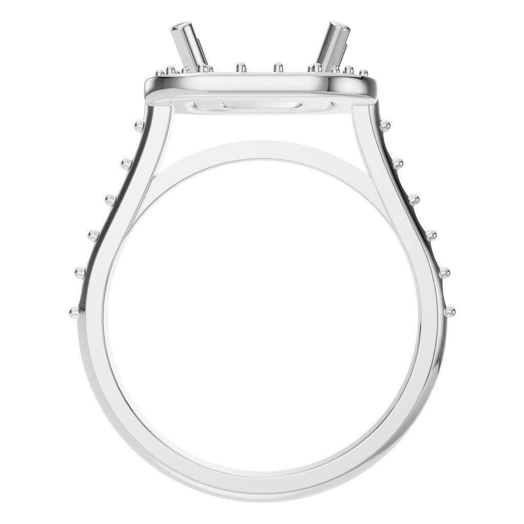 RI-6455 White Gold Ring UNSET - Top View