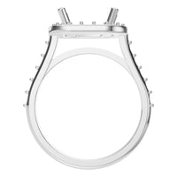 RI-6455 White Gold Ring UNSET - Top View