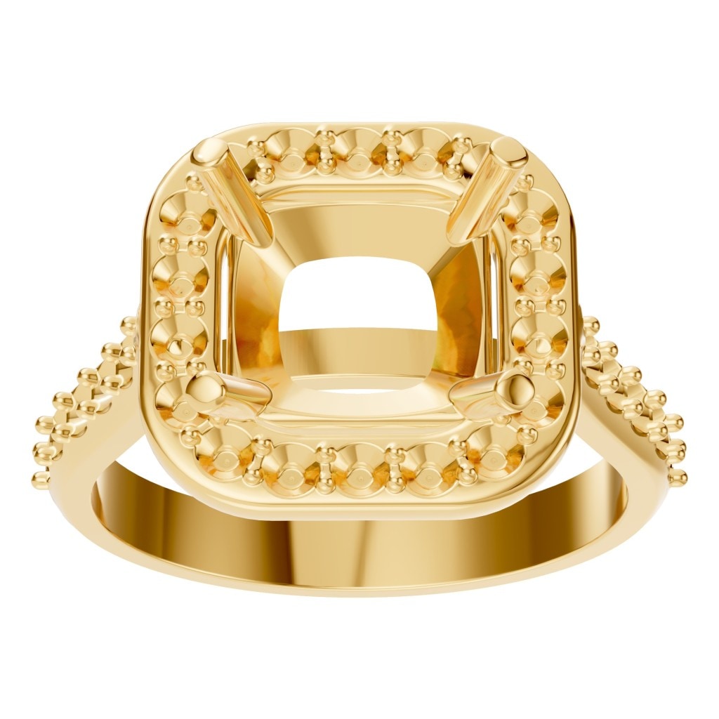 RI-6455 Yellow Gold Ring UNSET - Front View