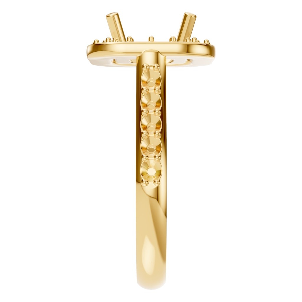 RI-6455 Yellow Gold Ring UNSET - Side View