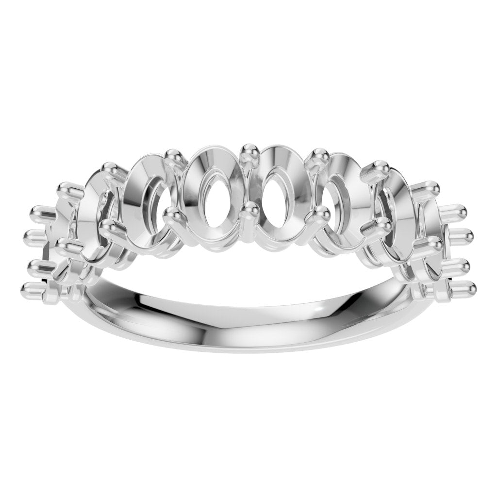 RI-6484 White Gold Ring UNSET - Front View