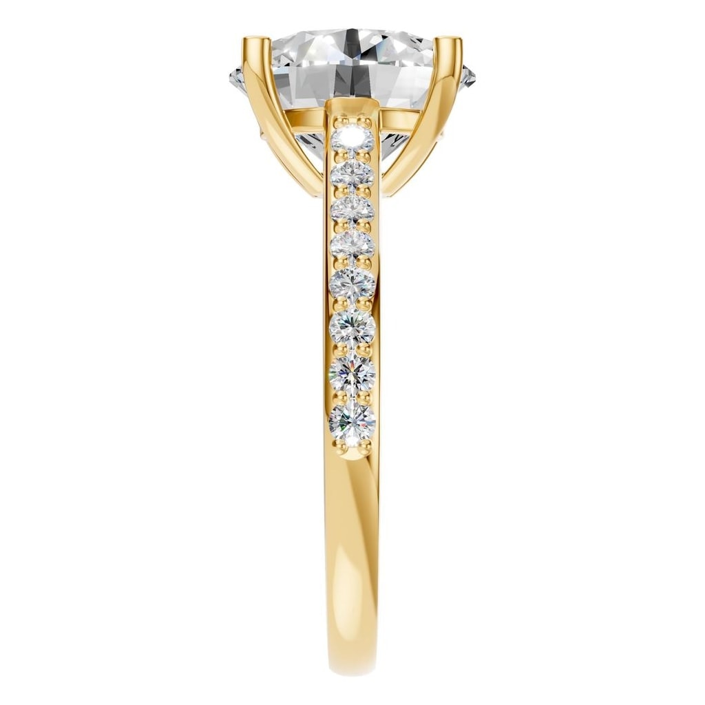 RI-6486 Yellow Gold Ring SET - Side View