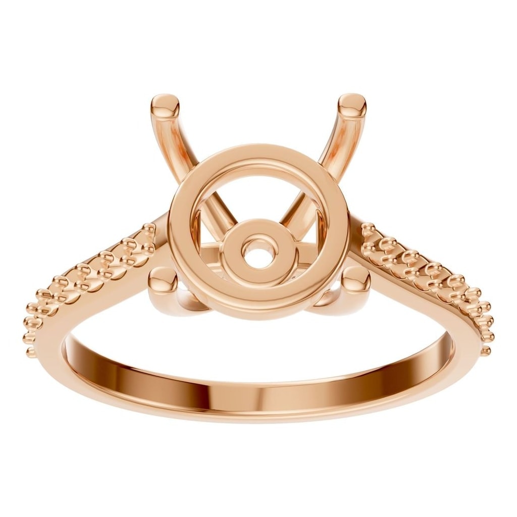 RI-6486 Rose Gold Ring UNSET - Front View