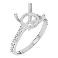 RI-6486 White Gold Ring UNSET - Main View