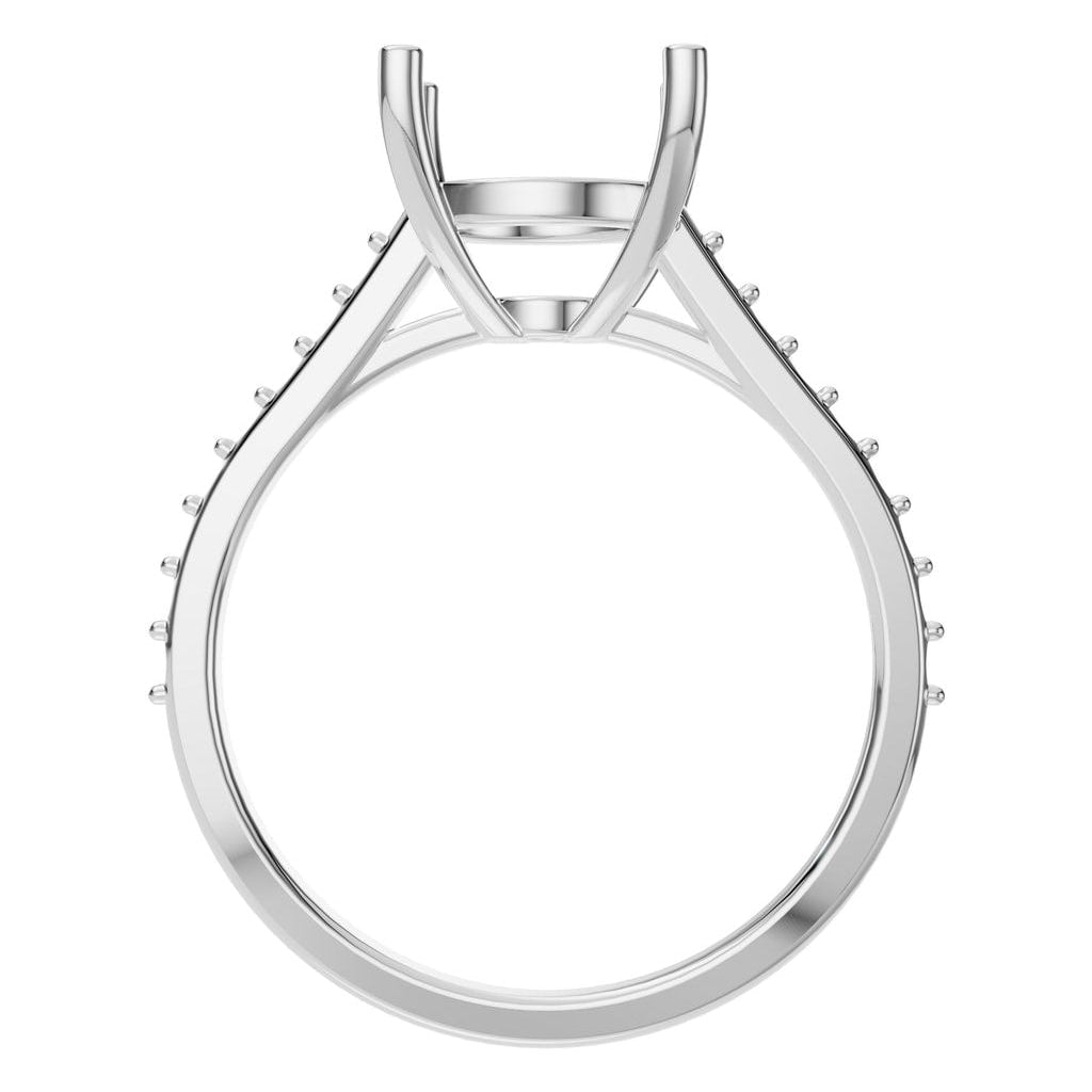 RI-6486 White Gold Ring UNSET - Top View