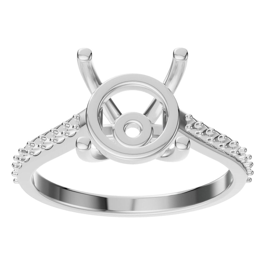 RI-6486 White Gold Ring UNSET - Front View