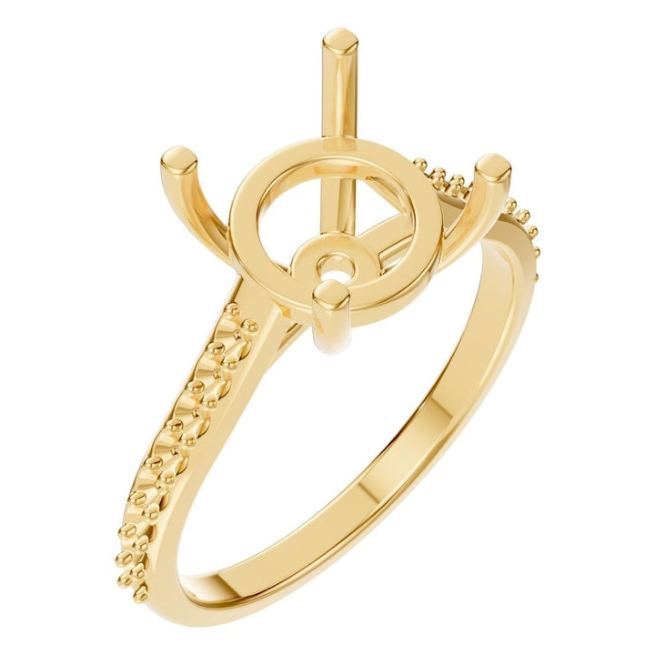 Accented Solitaire Ring Mounting - Round 9.2mm
