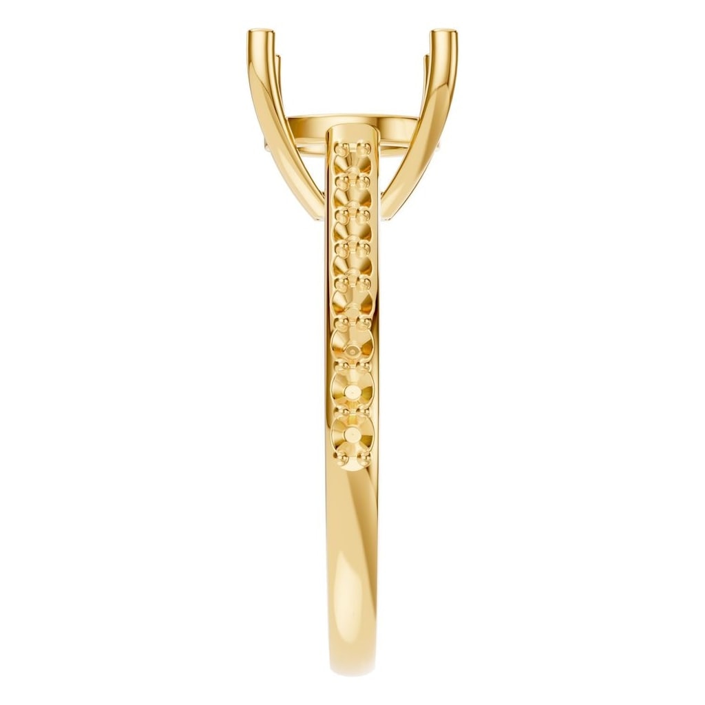 RI-6486 Yellow Gold Ring UNSET - Side View