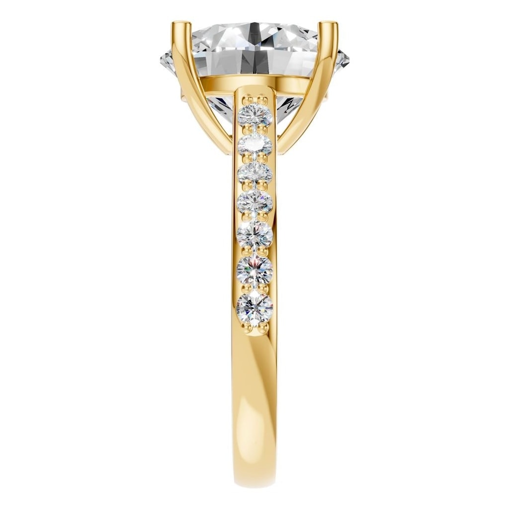 RI-6486 Yellow Gold Ring SET - Side View
