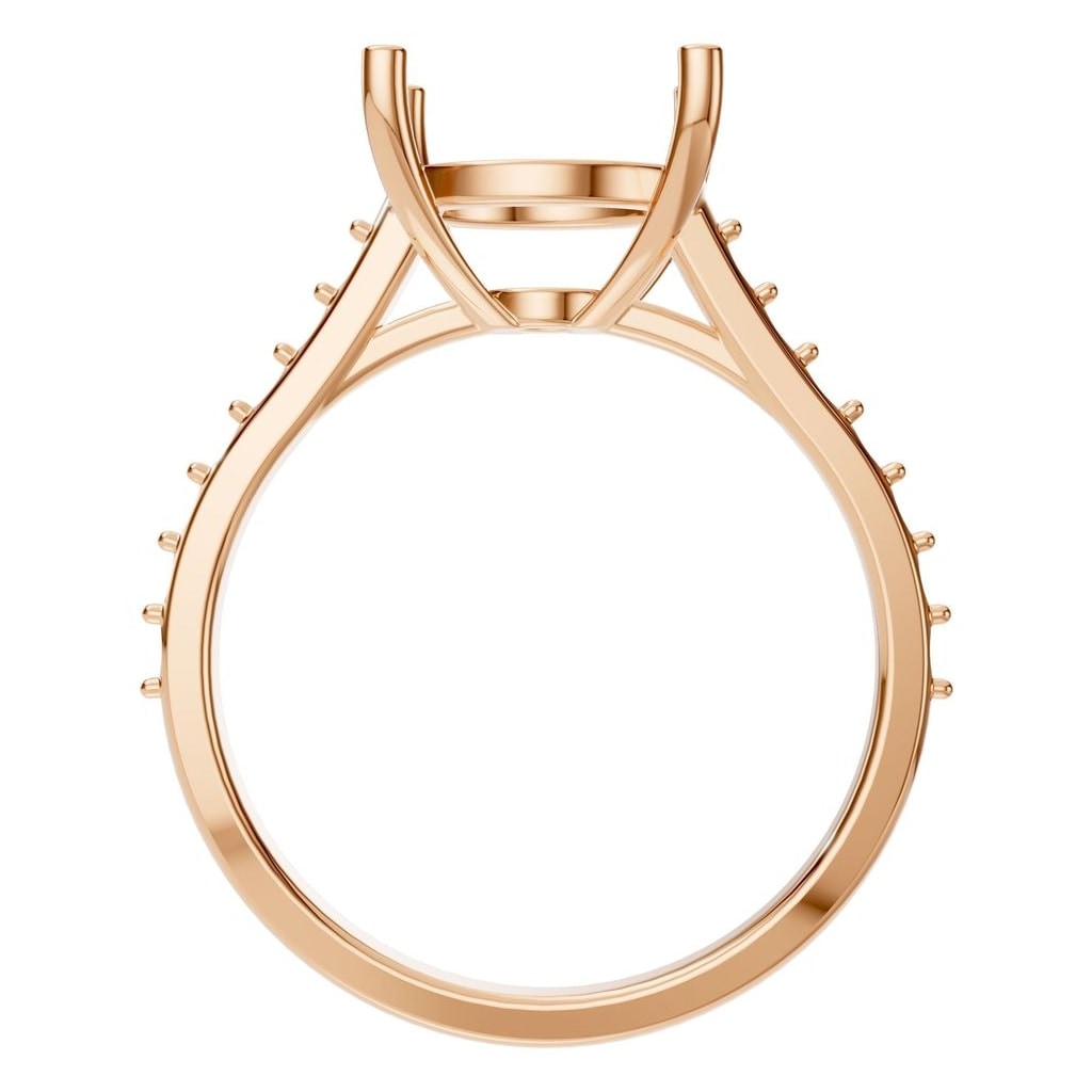 RI-6486 Rose Gold Ring UNSET - Top View