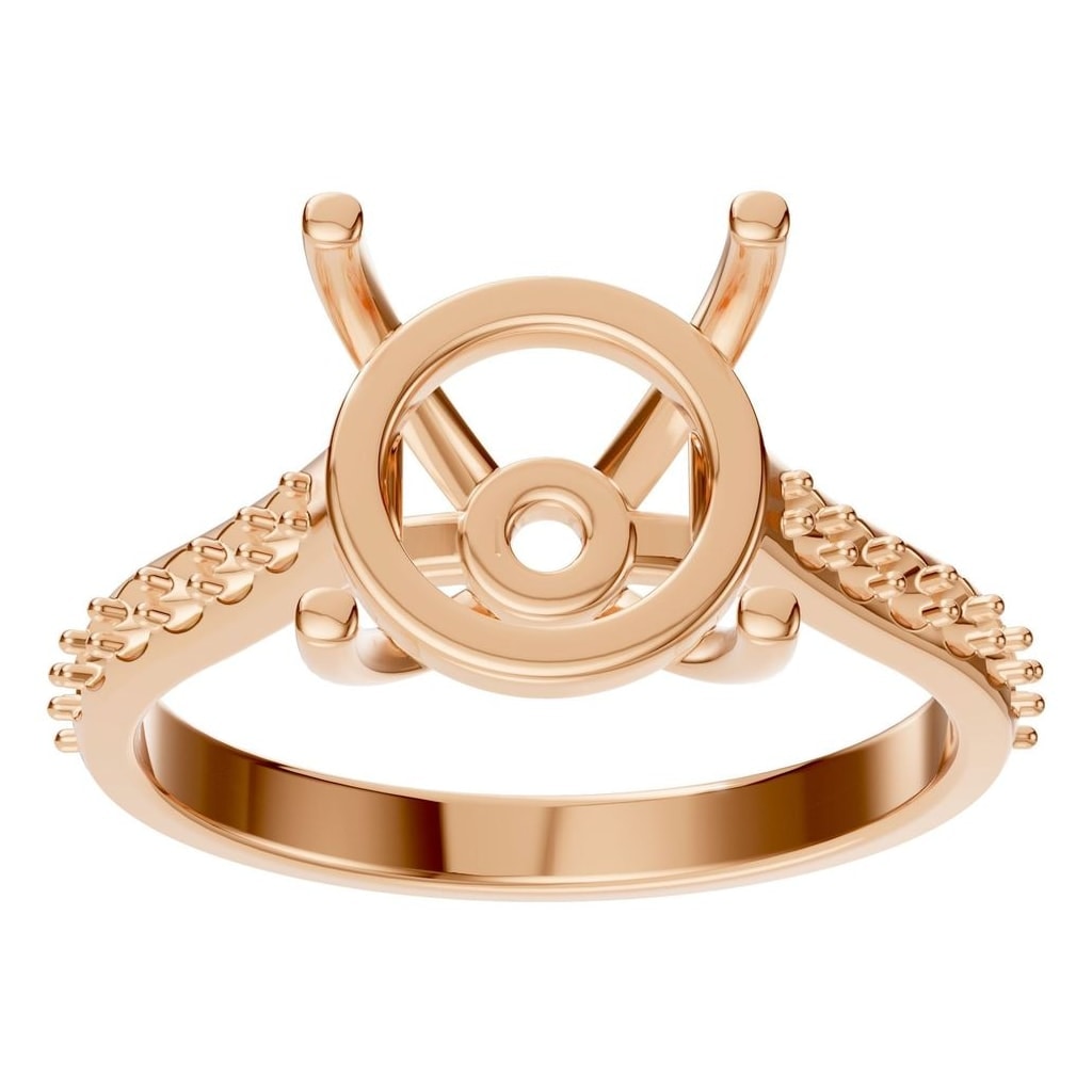 RI-6486 Rose Gold Ring UNSET - Front View