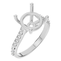 RI-6486 White Gold Ring UNSET - Main View