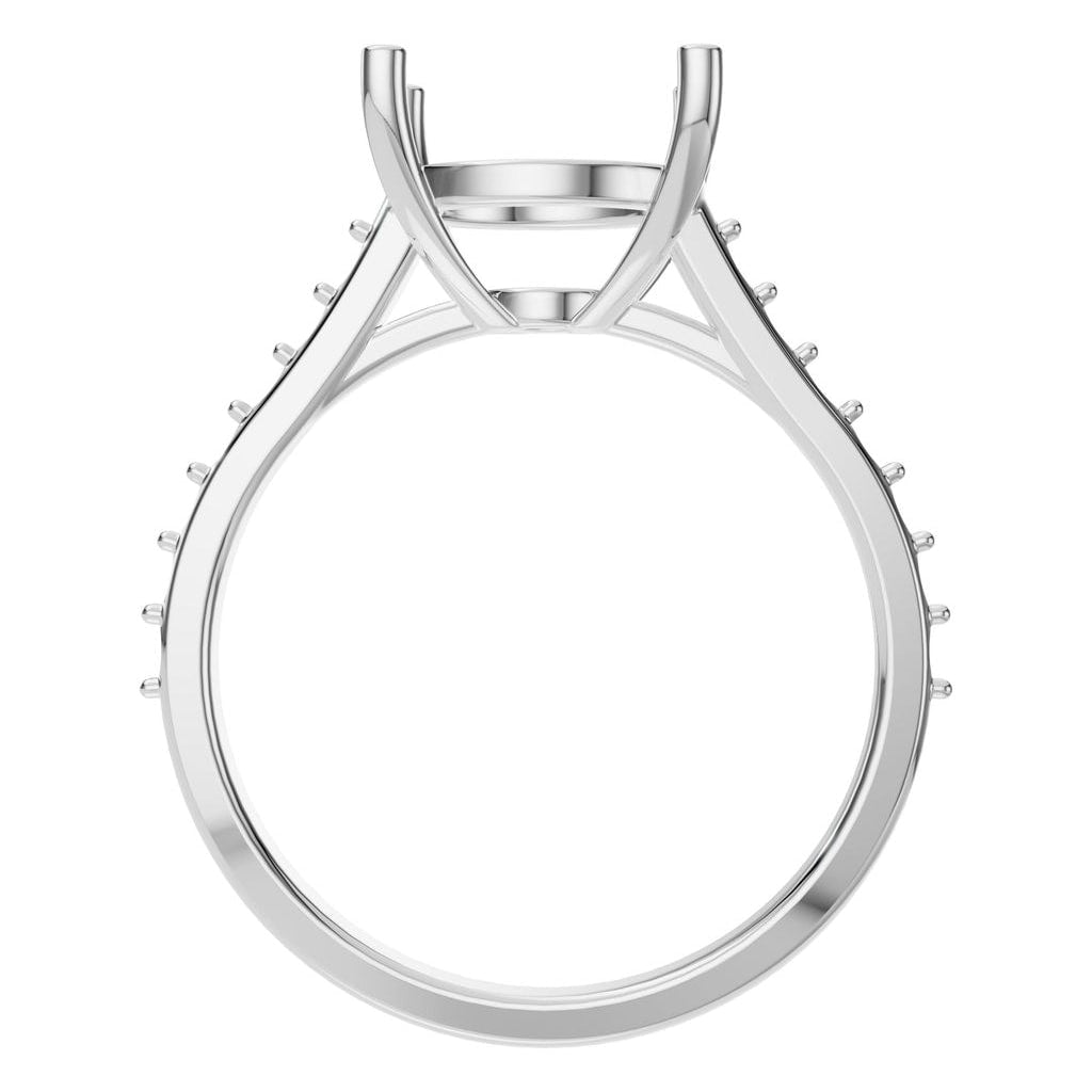 RI-6486 White Gold Ring UNSET - Top View