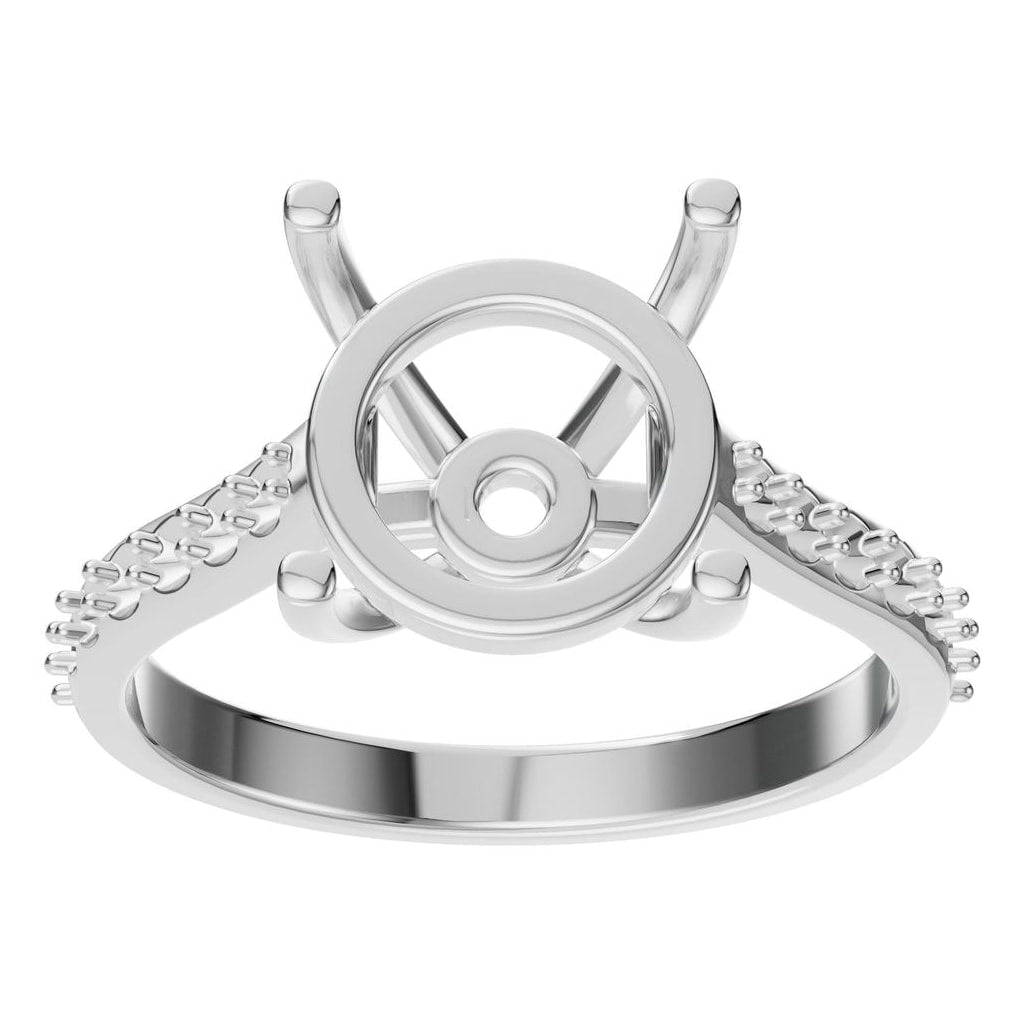 RI-6486 White Gold Ring UNSET - Front View