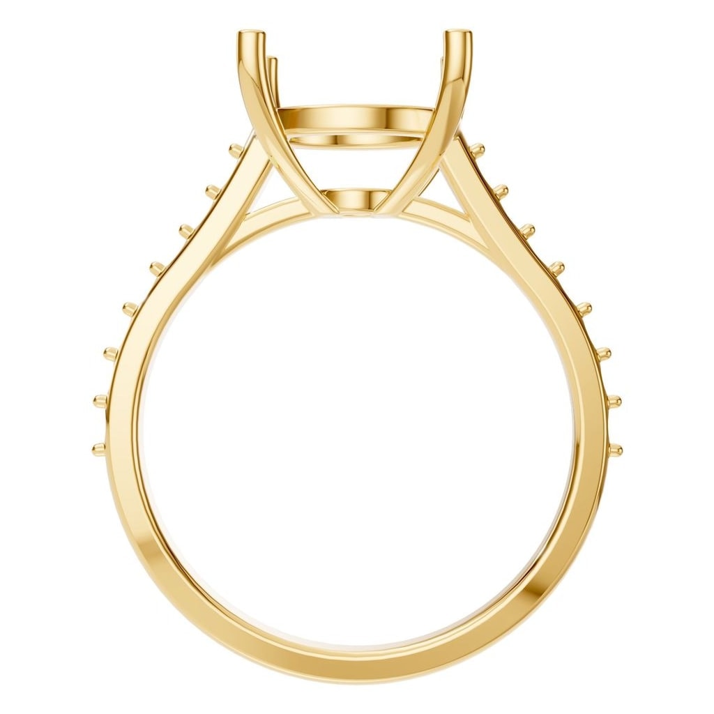 RI-6486 Yellow Gold Ring UNSET - Top View