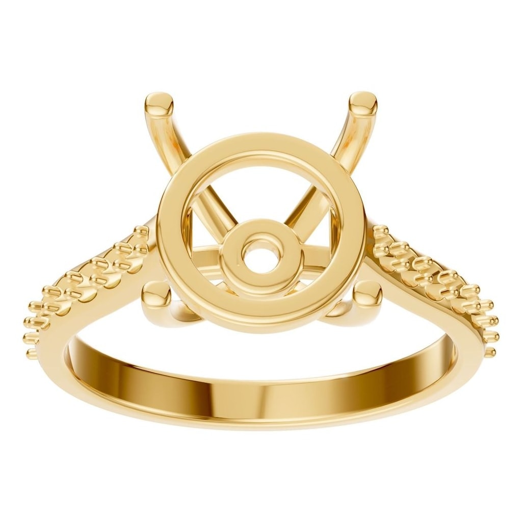 RI-6486 Yellow Gold Ring UNSET - Front View
