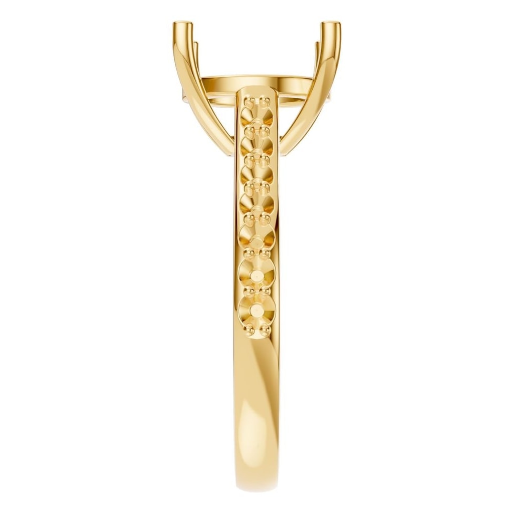 RI-6486 Yellow Gold Ring UNSET - Side View