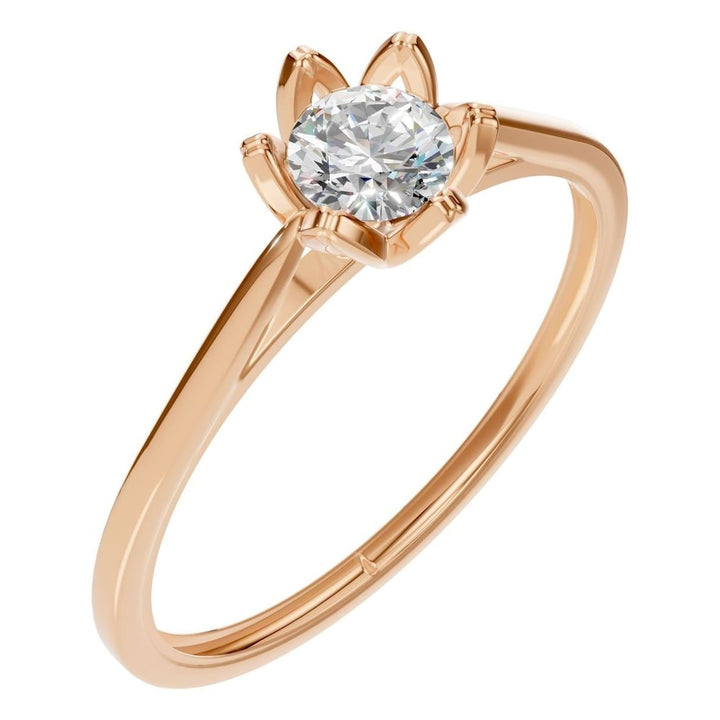 Floral Solitaire Ring Mounting - Round 4mm