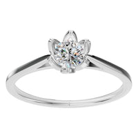 RI-6525 White Gold Ring SET - Front View