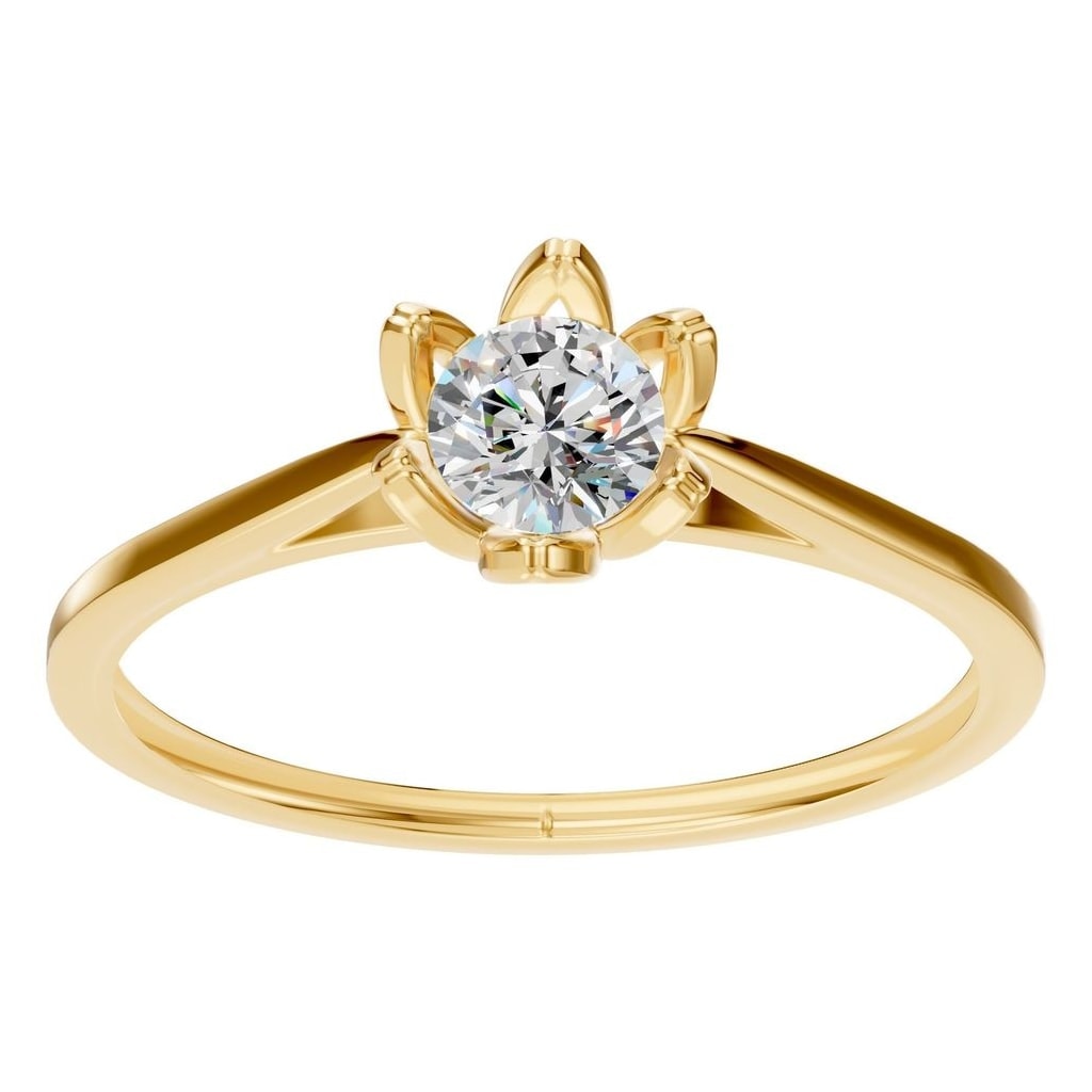 RI-6525 Yellow Gold Ring SET - Front View