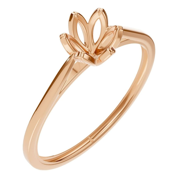 Floral Solitaire Ring Mounting - Round 4mm