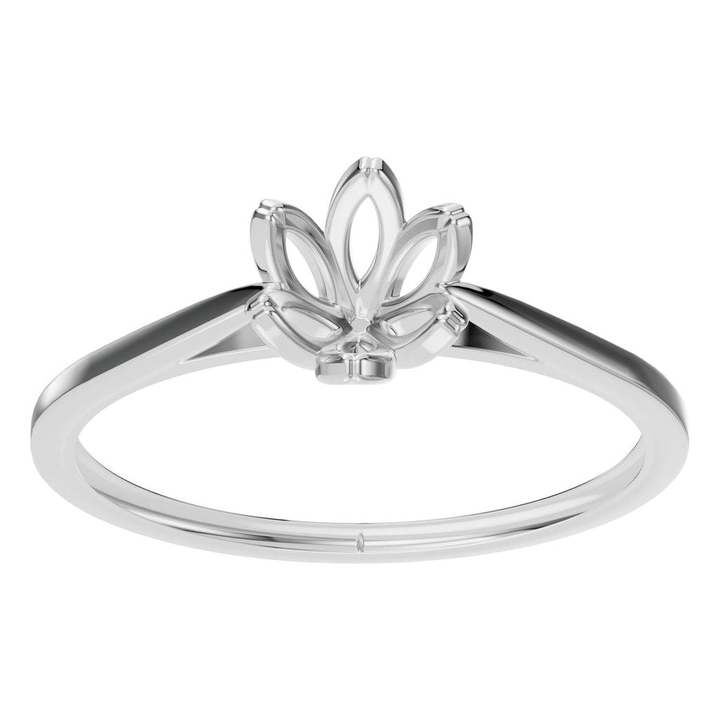 RI-6525 White Gold Ring UNSET - Front View
