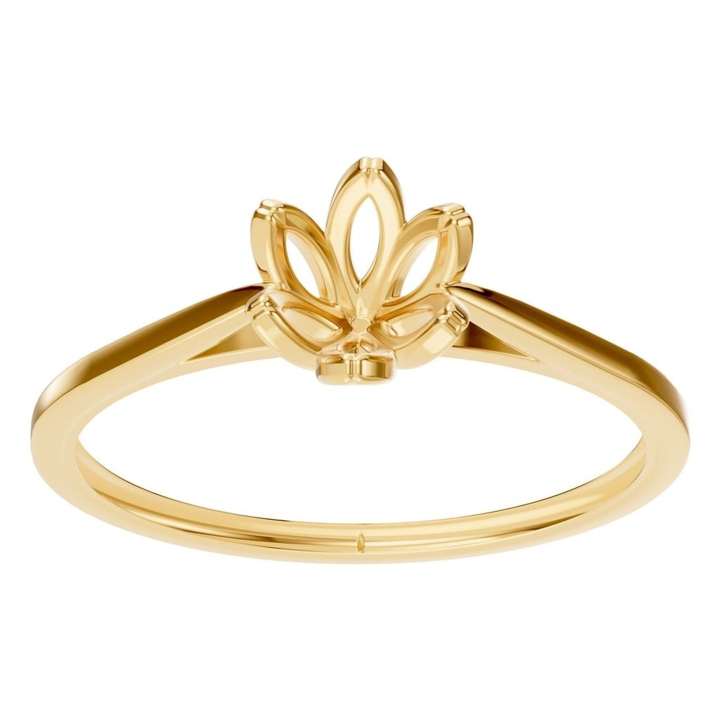 RI-6525 Yellow Gold Ring UNSET - Front View