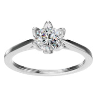 RI-6525 White Gold Ring SET - Front View