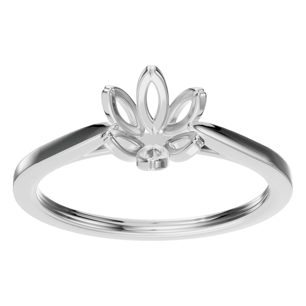 RI-6525 White Gold Ring UNSET - Front View