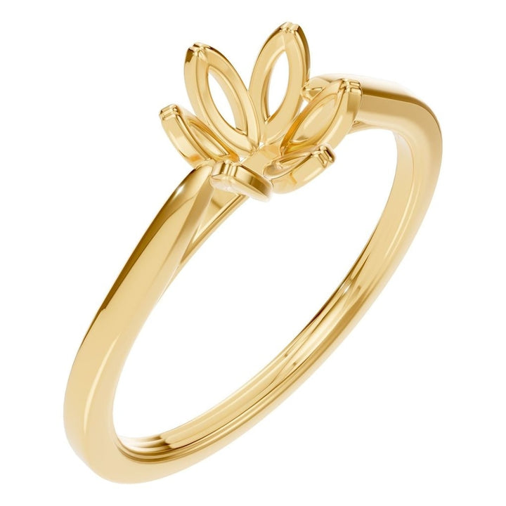 Floral Solitaire Ring Mounting - Round 5mm