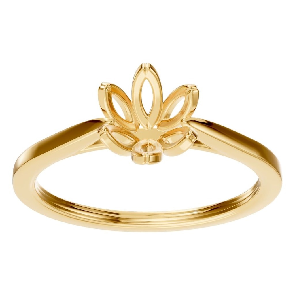 RI-6525 Yellow Gold Ring UNSET - Front View