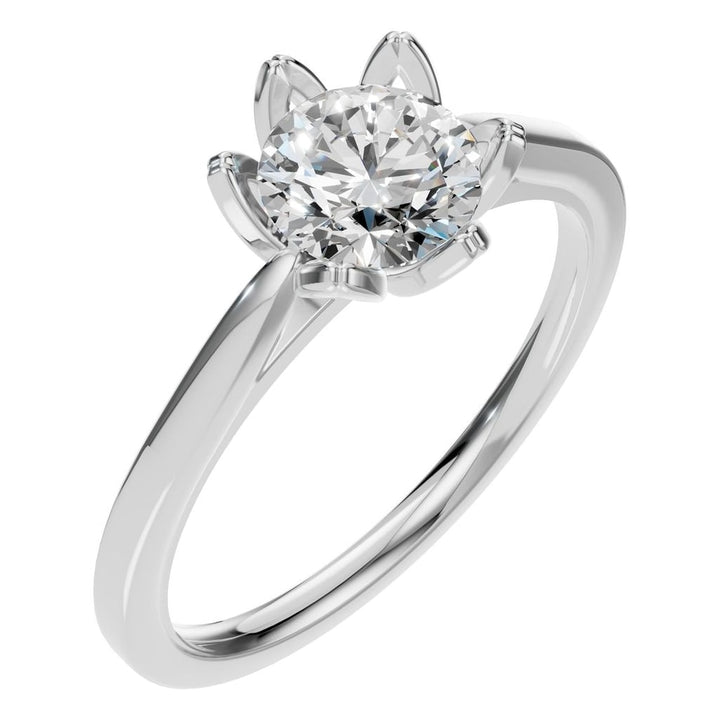 Floral Solitaire Ring Mounting - Round 5.6mm