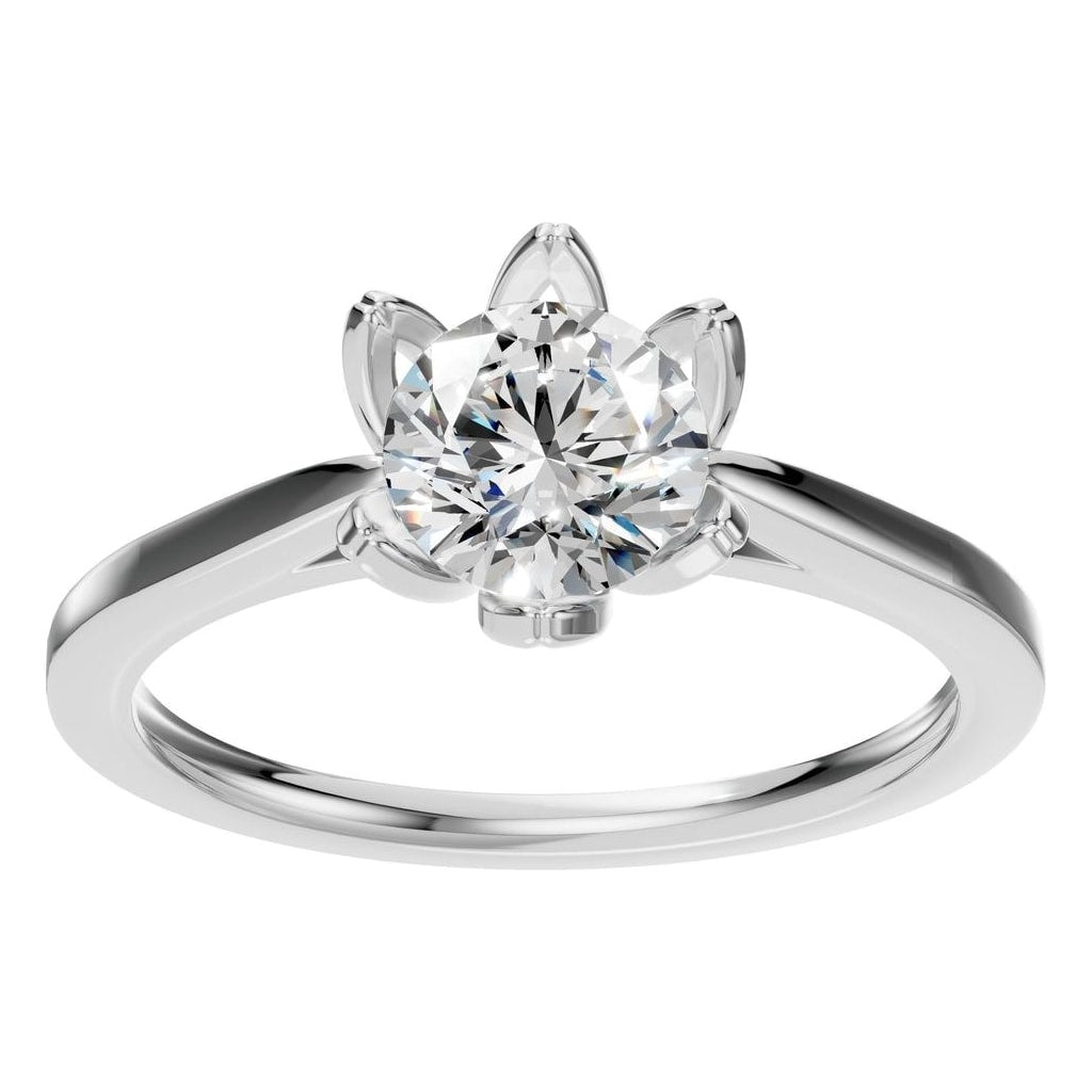 RI-6525 White Gold Ring SET - Front View